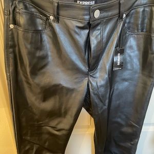 Black Express High Rise Leather Pants 10R